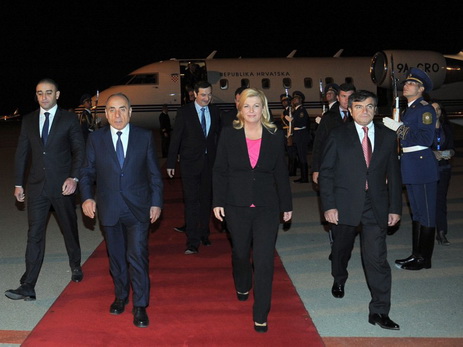 Президент Хорватии прибыла с официальным визитом в Азербайджан