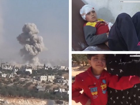 Момент авиаудара по школе в Сирии, где погибли 22 ребенка - ВИДЕО - ФОТО