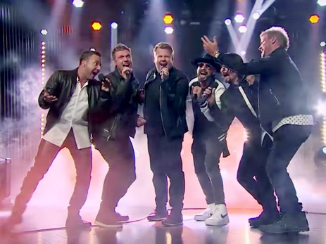 Телеведущий Джеймс Корден и группа «Backstreet boys» спели хит «Everybody» - ВИДЕО