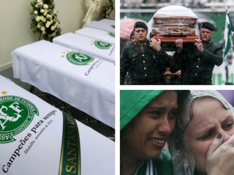 Слезы и аплодисменты. В Бразилии простились с погибшими футболистами «Шапекоэнсе» - ФОТО - ВИДЕО