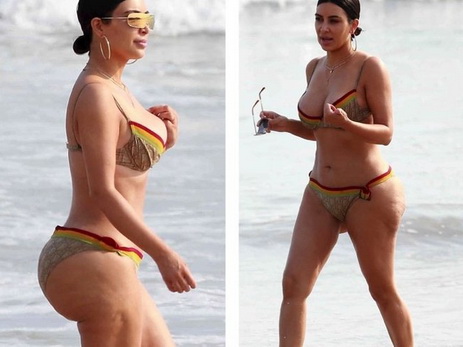 Ким Кардашьян ответила на критику ее пляжных снимков с целлюлитом и шрамами от пластики – ФОТО