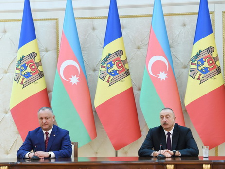 Президенты Азербайджана и Молдовы выступили с заявлениями для печати – ФОТО