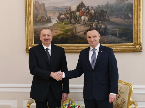Состоялась встреча президентов Азербайджана и Польши один на один - ФОТО