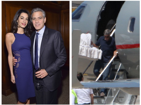 Папарацци впервые засняли Джорджа и Амаль Клуни с новорожденными детьми – ФОТО