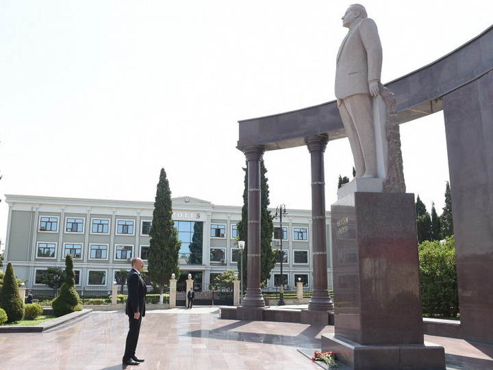 Президент Азербайджана Ильхам Алиев прибыл в Шамкирский район - ФОТО