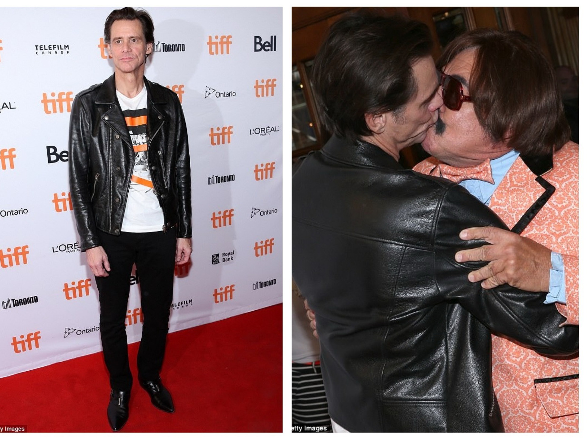 Сильно похудевший Джим Керри взасос поцеловал мужчину на кинофестивале – ФОТО
