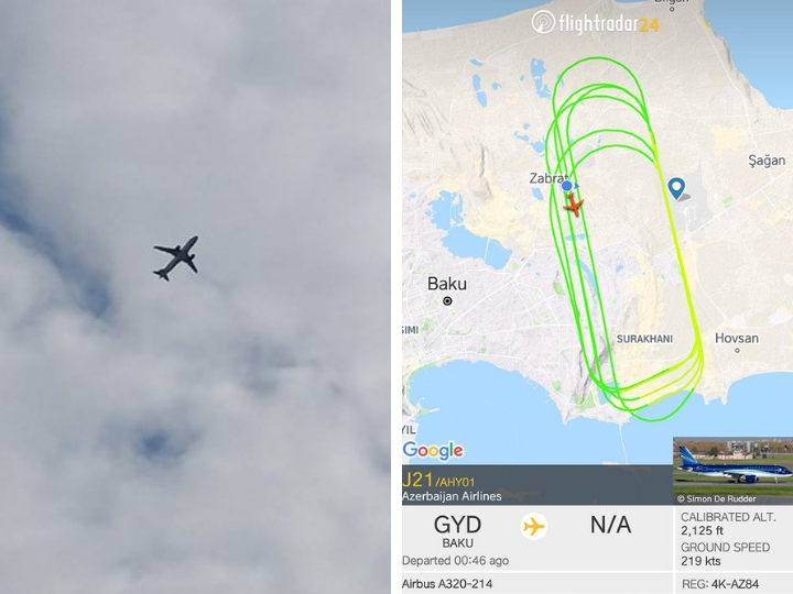 AZAL прокомментировал продолжительный полет своего лайнера над Баку - ФОТО