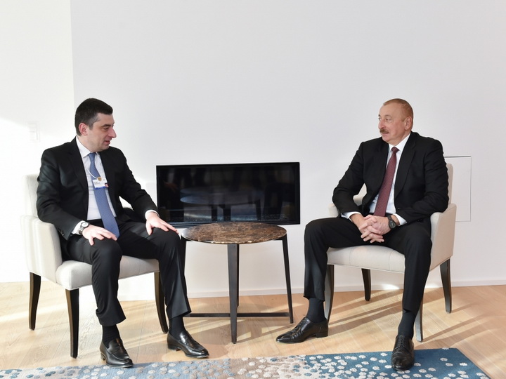 В Давосе состоялась встреча Президента Ильхама Алиева с премьер-министром Грузии - ФОТО