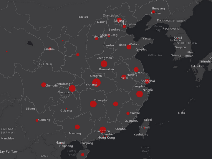 Создана онлайн-карта распространения китайского коронавируса – ФОТО