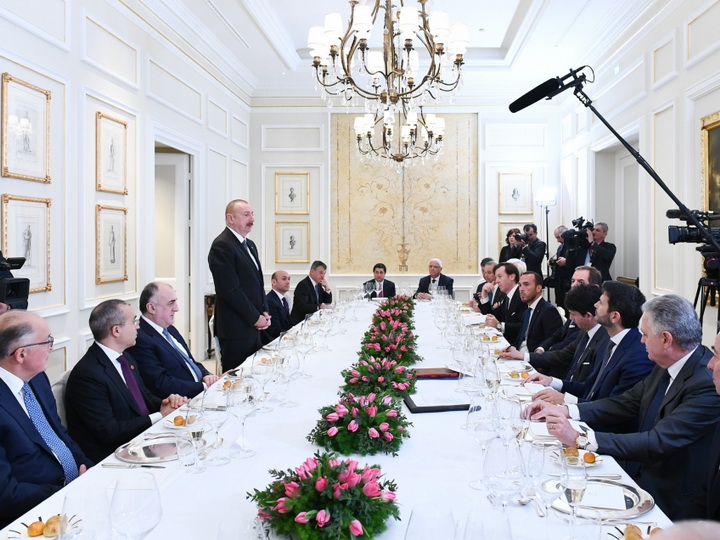 Состоялся рабочий обед Президента Ильхама Алиева с руководителями крупнейших компаний Италии - ФОТО